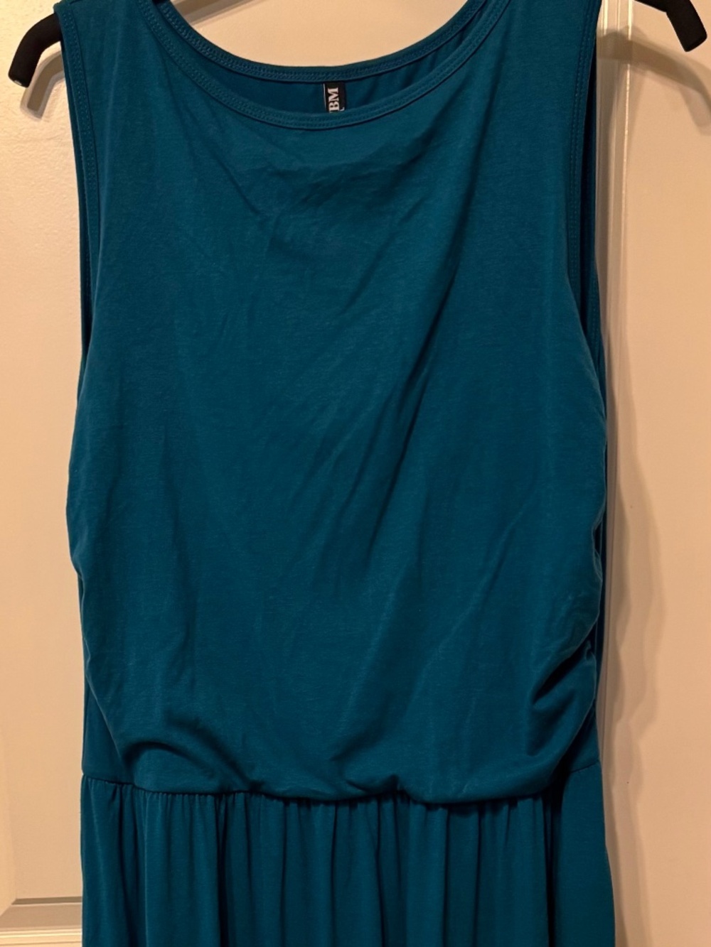 BTFBM Teal Sleeveless Midi Dress XXL | Blouson Waist | Stretch Knit | Casual Car